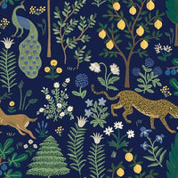 Menagerie Premium Peel + Stick Wallpaper Peel and Stick Wallpaper Rifle Paper Co. Roll Navy 