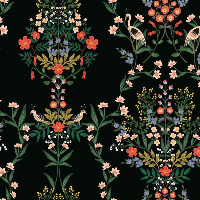 Luxembourg Premium Peel + Stick Wallpaper Peel and Stick Wallpaper Rifle Paper Co. Roll Black Multi 