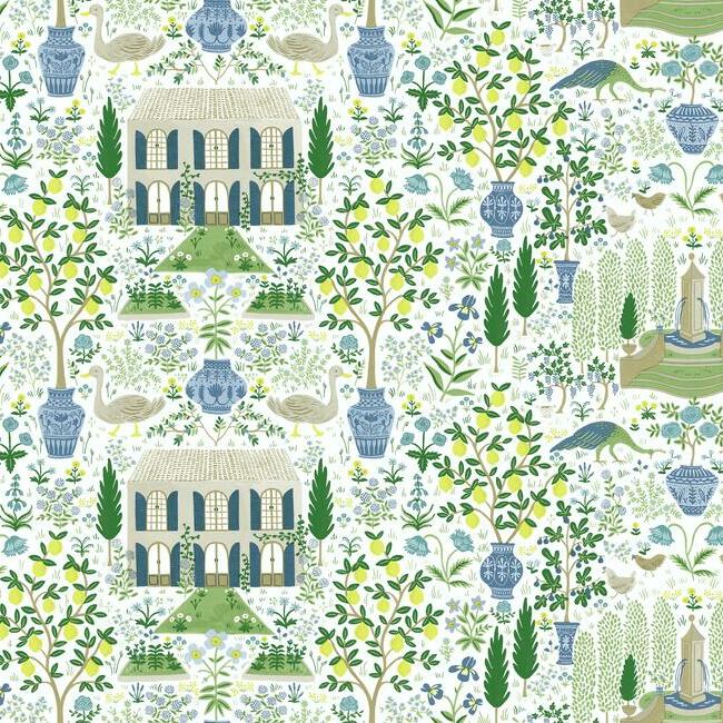 Camont Wallpaper Wallpaper Rifle Paper Co. Double Roll Blue & Green 