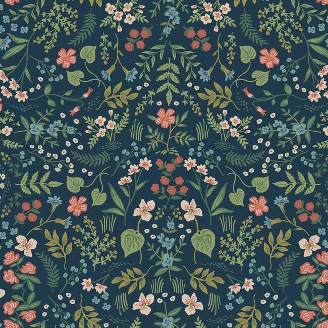 Wildwood Wallpaper Wallpaper Rifle Paper Co. Double Roll Navy 