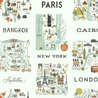 City Maps Wallpaper Wallpaper Rifle Paper Co. Double Roll Mint 