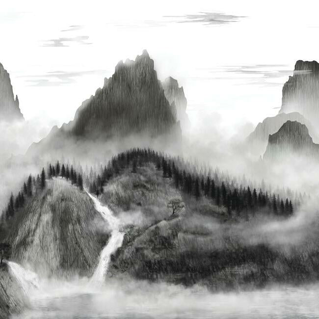 Majestic Mountains Wall Mural Wall Mural York Each Black 