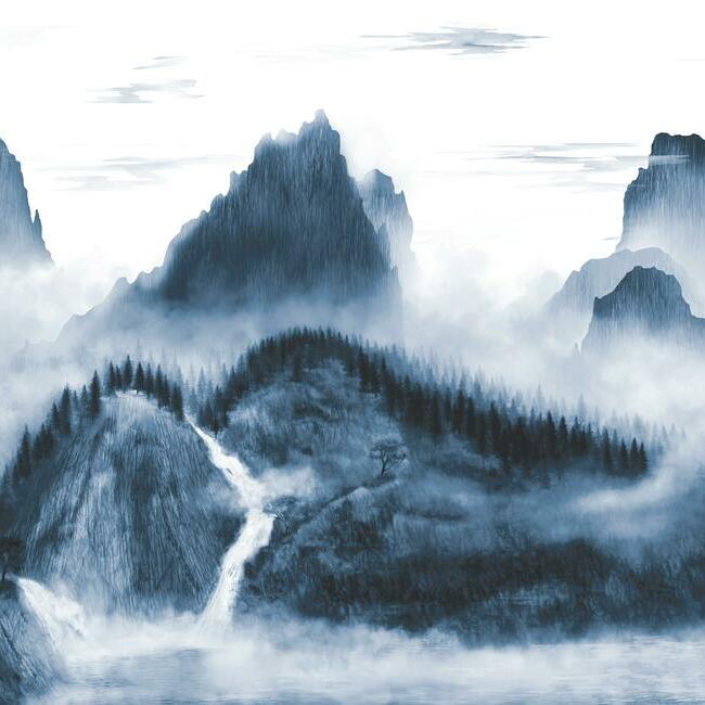 Majestic Mountains Wall Mural Wall Mural York Each Navy 
