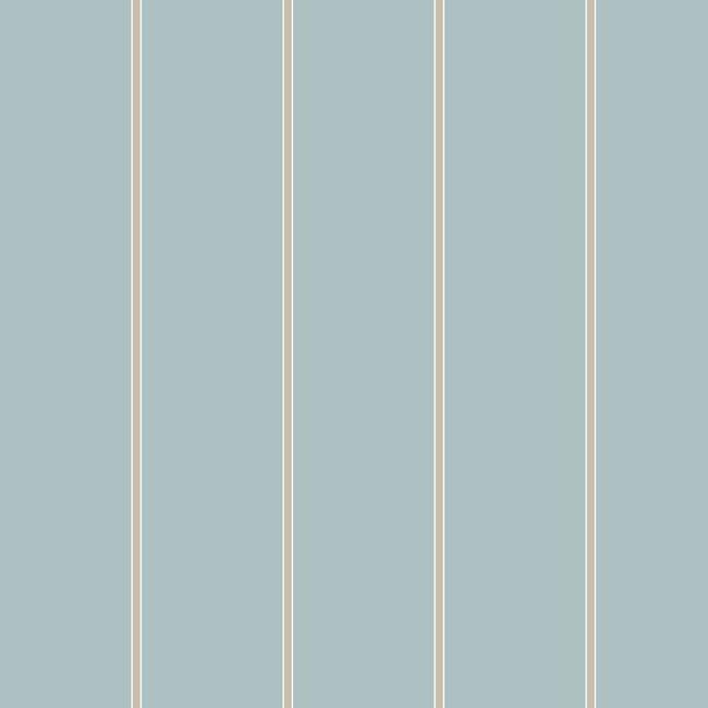 Social Club Stripe Wallpaper Wallpaper York Double Roll Light Blue/Gold 