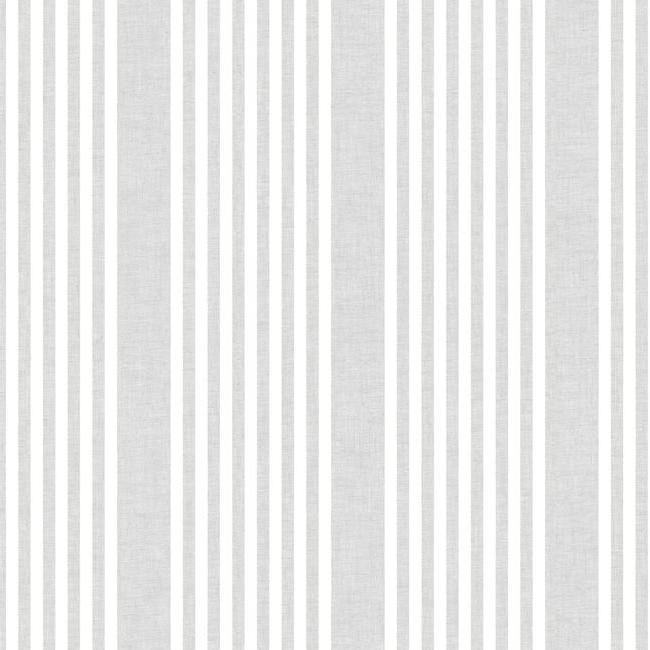 French Linen Stripe Wallpaper Wallpaper York Double Roll Arctic Grey 
