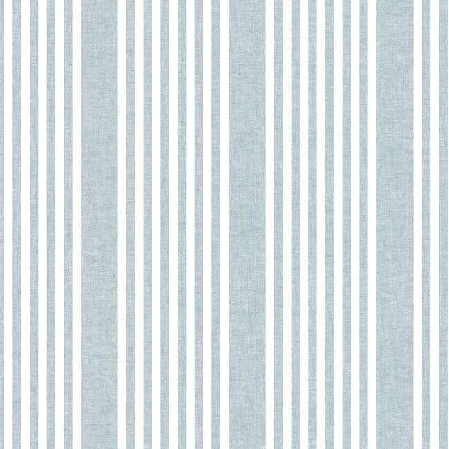 French Linen Stripe Wallpaper Wallpaper York Double Roll Chambray 