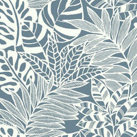 Jungle Leaves Wallpaper Wallpaper York Double Roll Blue 