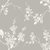 Imperial Blossoms Branch Wallpaper Wallpaper York Double Roll Grey 