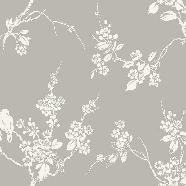 Imperial Blossoms Branch Wallpaper Wallpaper York Sample Grey