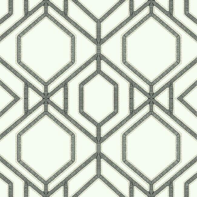 Sawgrass Trellis Wallpaper Wallpaper York Double Roll White/Grey 