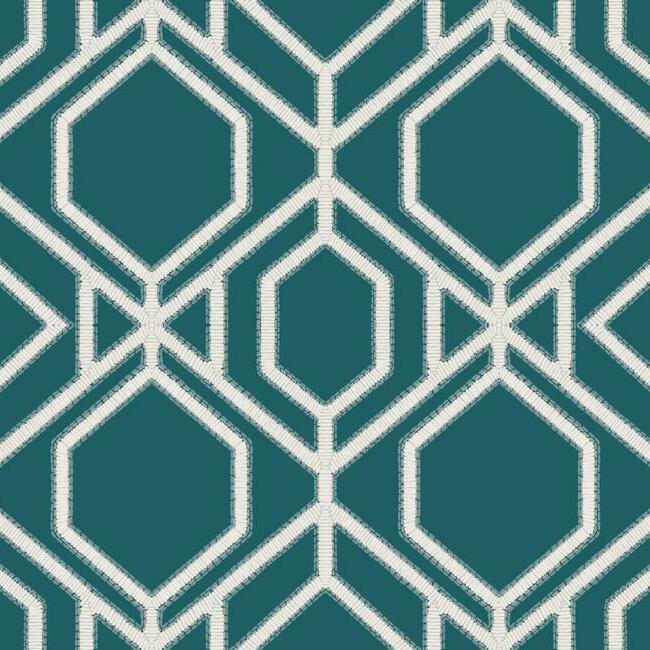 Sawgrass Trellis Wallpaper Wallpaper York Double Roll Navy 