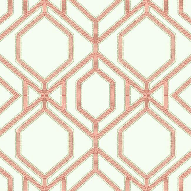Sawgrass Trellis Wallpaper Wallpaper York Double Roll Coral 