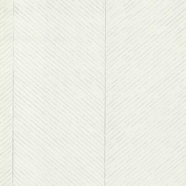 Palm Chevron Wallpaper Wallpaper York Double Roll White/Silver 