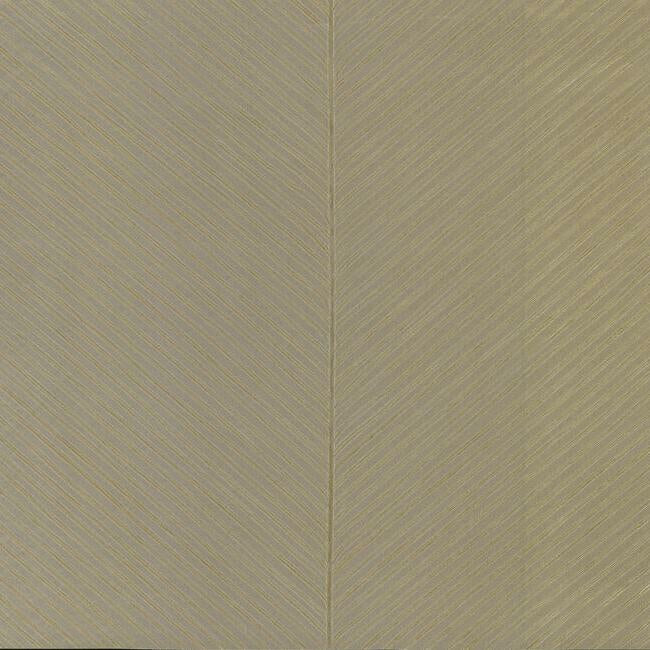 Palm Chevron Wallpaper Wallpaper York Double Roll Dark Taupe/Gold 