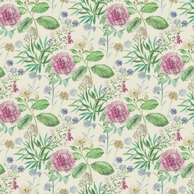 Midsummer Floral Wallpaper Wallpaper York Double Roll Pink 