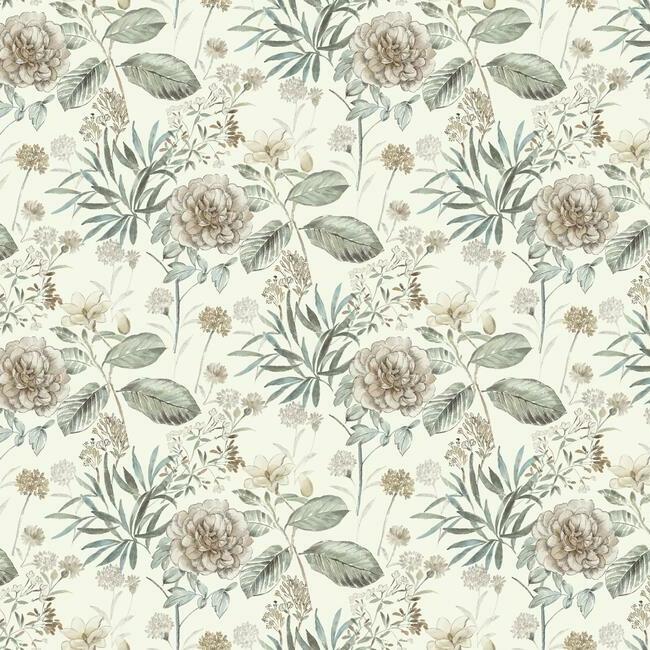 Midsummer Floral Wallpaper Wallpaper York Double Roll Hazel 