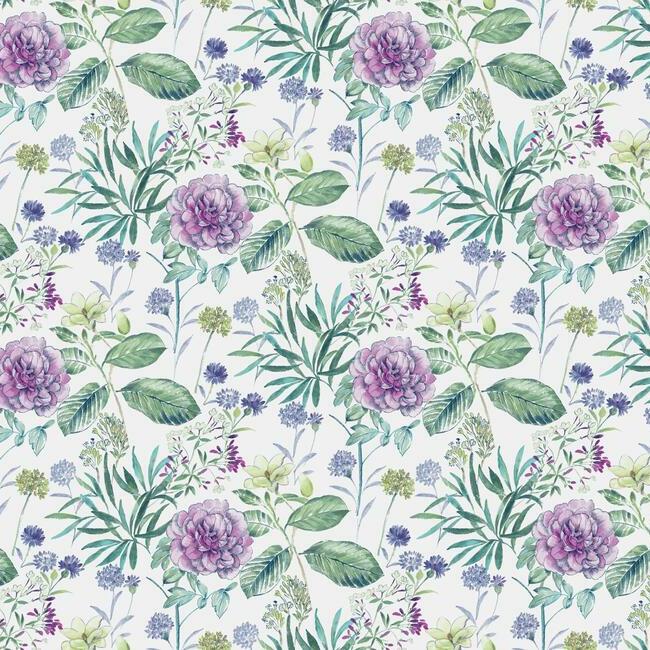Midsummer Floral Wallpaper Wallpaper York Double Roll Violet 