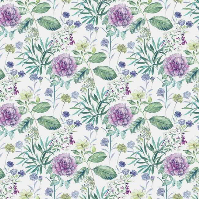 Midsummer Floral Wallpaper Wallpaper York Double Roll Violet 