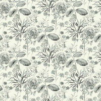 Midsummer Floral Wallpaper Wallpaper York Double Roll Charcoal 