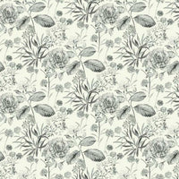 Midsummer Floral Wallpaper Wallpaper York Double Roll Charcoal 