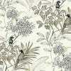 Handpainted Songbird Wallpaper Wallpaper York Double Roll Charcoal 