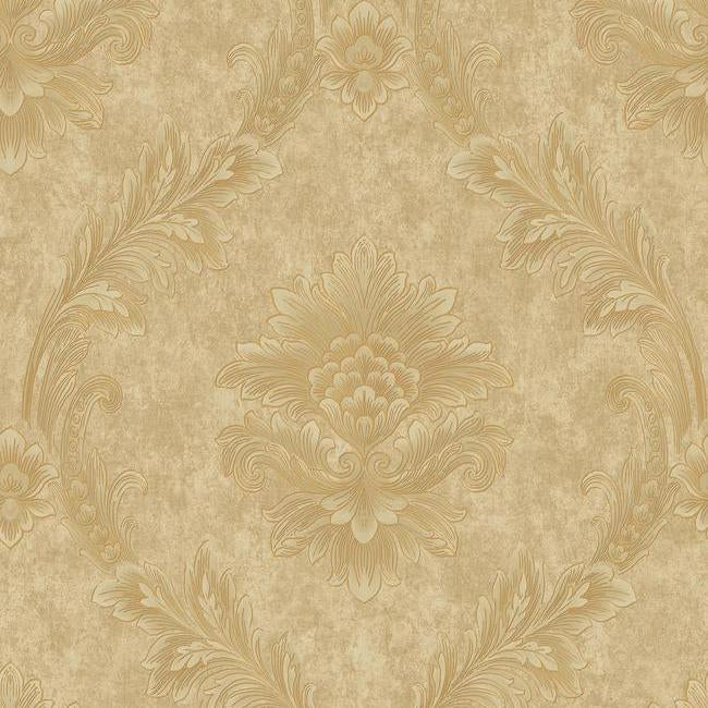 Acanthus Fan Wallpaper Wallpaper Antonina Vella Double Roll Gold On Taupe 