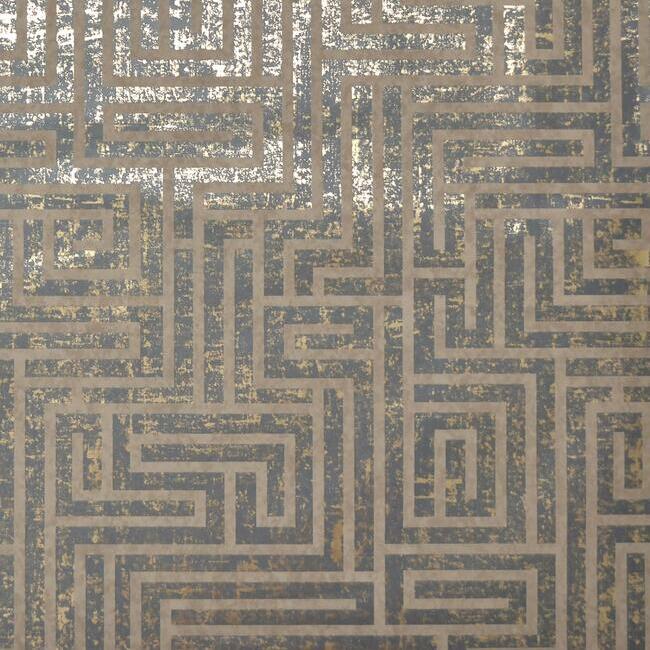 A-Maze Wallpaper Wallpaper York Double Roll Charcoal 