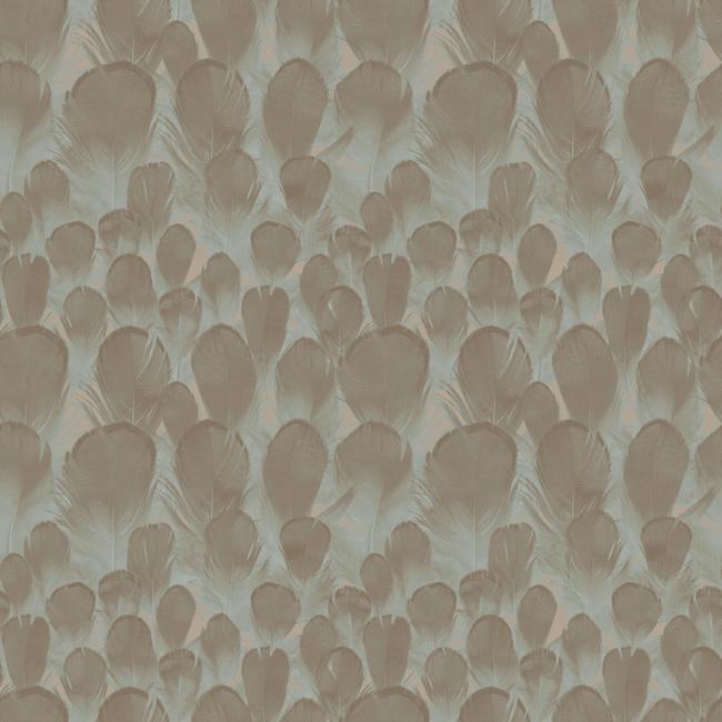 Feathers Wallpaper Wallpaper Antonina Vella Double Roll Brown/Turquoise 