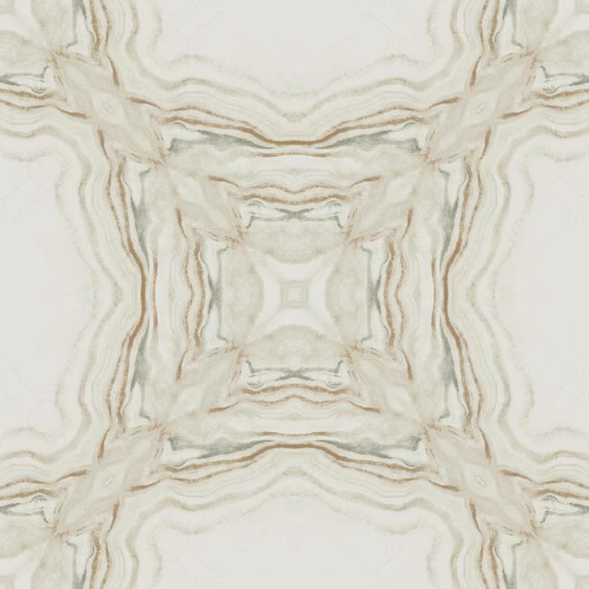 Stone Kaleidoscope Wallpaper Wallpaper Antonina Vella Double Roll Cream/Charcoal 
